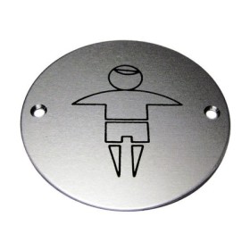 Boys toilet aluminium sign with recognised washroom symbol
