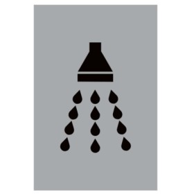 Aluminium shower sign with recognised shower symbol