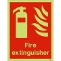 Glow in the Dark Fire extinguisher safety sign for quick emergency fire equipment identification