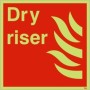  Photoluminescent dry riser safety symbol sign for emergency fire service access