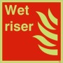  Photoluminescent wet riser safety symbol sign for emergency firefighting water systems