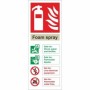 Foam Spray Fire Extinguisher ID Sign with fire type guidance