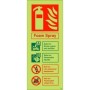 Glow in the Dark Foam Spray Fire Extinguisher ID Sign
