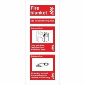 Fire Blanket Sign with fire blanket usage instructions