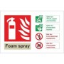 Foam Spray Fire Extinguisher ID Sign with fire suitability guidance