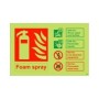  Photoluminescent foam spray fire extinguisher ID safety sign
