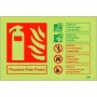 Glow in the Dark Fluorine free foam fire extinguisher safety sign