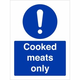 Cooked Meats Only mandatory food hygiene sign