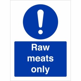 Raw Meats Only mandatory food hygiene sign