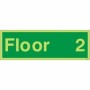 Glow in the Dark Floor 2 level marker sign with bright green finish