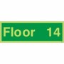  Glow in the dark floor 14 level identification sign