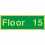  Glow in the dark level 15 corridor identification sign