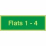 Glow in the Dark Flats 1-4 wayfinding indicator sign