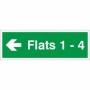 Flats 1-4 Arrow Left Wayfinding Indicator Sign