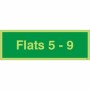  Glow in the dark Flats 5-9 wayfinding sign for apartment and residential building navigation