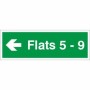 Flats 5-9 Arrow Left Wayfinding Indicator Sign