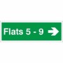Flats 5-9 Arrow Right Wayfinding Indicator Sign