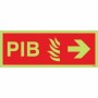 Glow in the Dark PIB arrow right fire safety sign