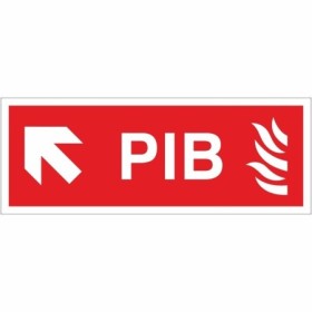 Premises Information Box PIB Arrow Up Left Sign