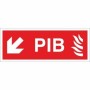 Premises Information Box PIB Arrow Down Left Sign