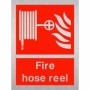 Fire Hose Reel brushed aluminium fire safety sign