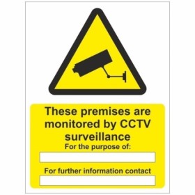 These Premises Are Monitored By CCTV Surveillance Sign with CCTV Camera Symbol