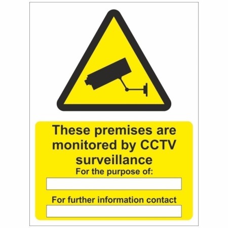 These Premises Are Monitored By CCTV Surveillance Sign with CCTV Camera Symbol