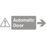 Glass Safety Automatic Door Arrow Right Sign with warning symbol and right arrow