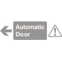 Glass Safety Automatic Door Arrow Left Sign with warning symbol and left arrow