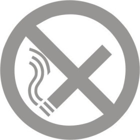 Glass Safety No Smoking Sign with recognisable smoking prohibition symbol