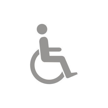 Glass Safety Disabled Sign with wheelchair accessibility symbol
