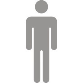 Glass Safety Male Sign with recognisable male figure symbol
