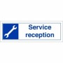 Service Reception sign with spanner symbol and service reception text