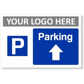 Parking Arrow Up Sign with parking symbol and white upward-pointing arrow