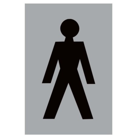 Aluminium Male toilet facility sign with black male symbol