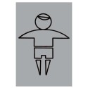 Aluminium boys toilet sign with male symbol