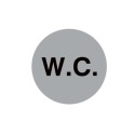 W.C. toilet aluminium sign with bold black lettering