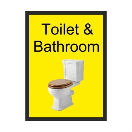 Toilet and Bathroom dementia door sign with realistic toilet image and high-contrast text