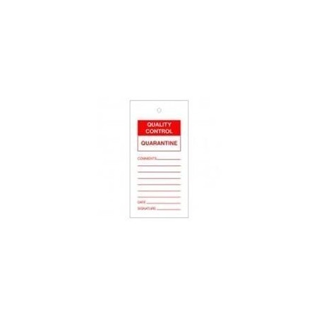Quality Control Quarantine Tags Pack Of 10