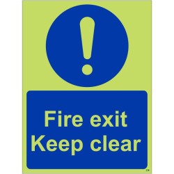 copy of Glow in the Dark Fire Exit Keep Clear Door Sign