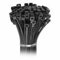 Black sign fixing cable ties for securing signs to fences, railings and posts