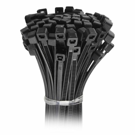 Black sign fixing cable ties for securing signs to fences, railings and posts