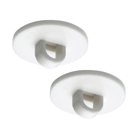Pair of self adhesive ceiling clips for suspending lightweight signs