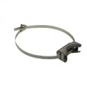 Universal channel clamp with 18 inch stainless steel strap banding for mounting signs to posts