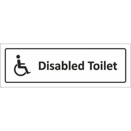 Disabled Toilet With Symbol sign with wheelchair accessibility symbol and bold black text