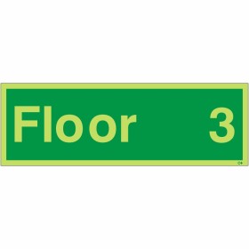 Glow in the Dark Floor 3 Floor Identification Sign | Safety Signs UK
