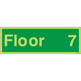 Glow in the Dark Floor 7 Floor Identification Sign | Safety Signs UK