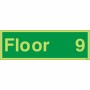 Glow in the dark Floor 9 floor identification sign