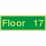 Glow in the dark Floor 17 floor identification sign