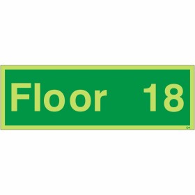 Glow in the Dark Floor 18 Sign | Safety Signs UK